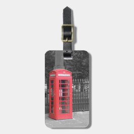 Röda London Phonebox Bagagebricka