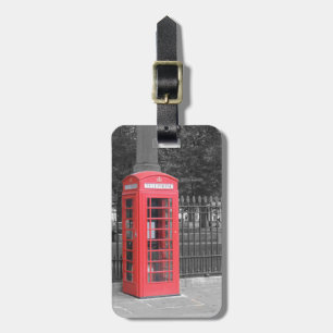 Röda London Phonebox Bagagebricka