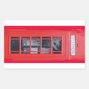 Röda London ringer boxas Rektangulärt Klistermärke