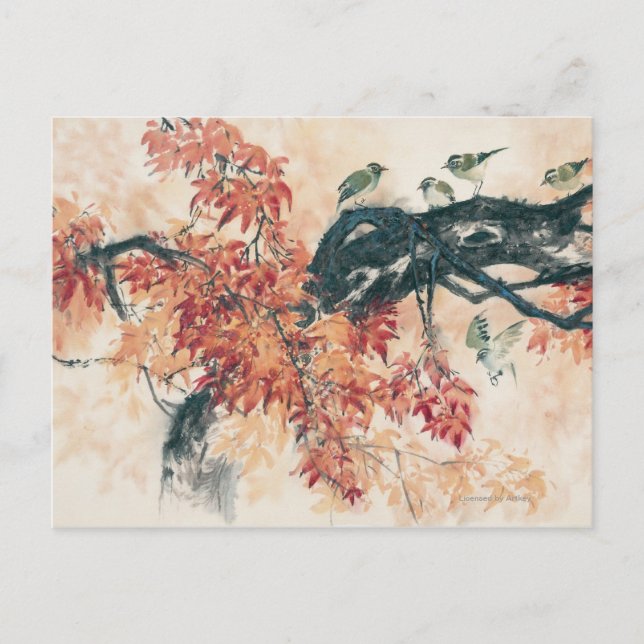 Röda lönnar vykort (Framsida)