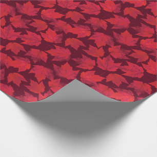 Röda lönnlöv för höst presentpapper