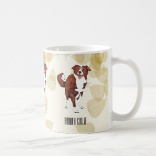 Röda löv för gränsColliesolbränna Kaffemugg