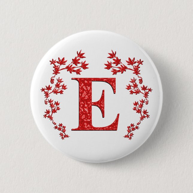 Röda löv för Monogrambrev E Knapp (Framsida)