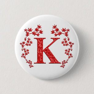Röda löv för Monogrambrev K Knapp