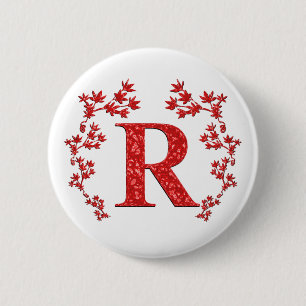 Röda löv för Monogrambrev R Knapp