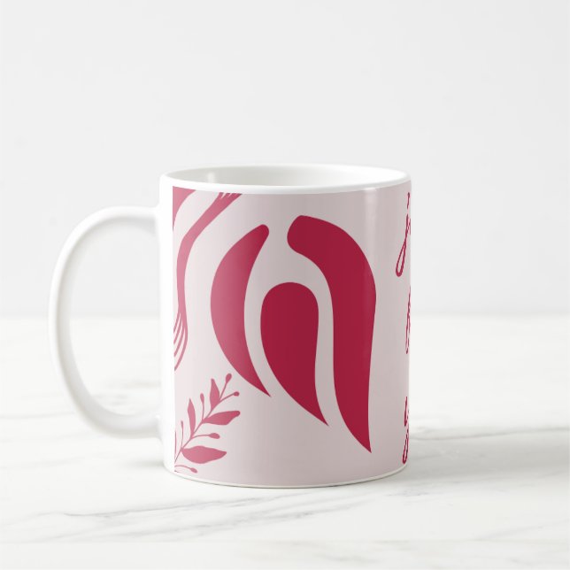 Röda löv och Bara för din text Kaffemugg (Vänster)