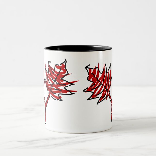 Röda Löv vektorgrafik Mugg (Center)