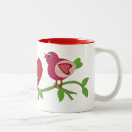 Röda Love birds Mugg