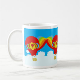 Röda Luftballonger Cute Colorful Roligt Mönster Kaffemugg
