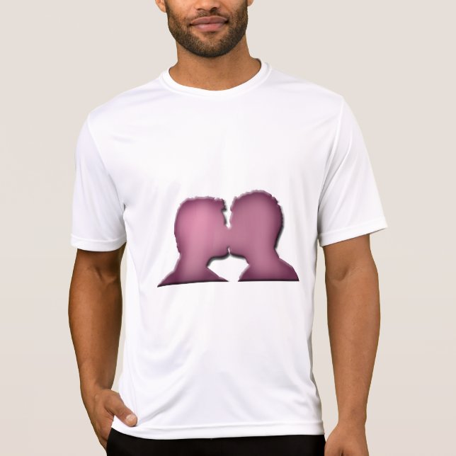 Röda män kysser t shirt (Framsida)