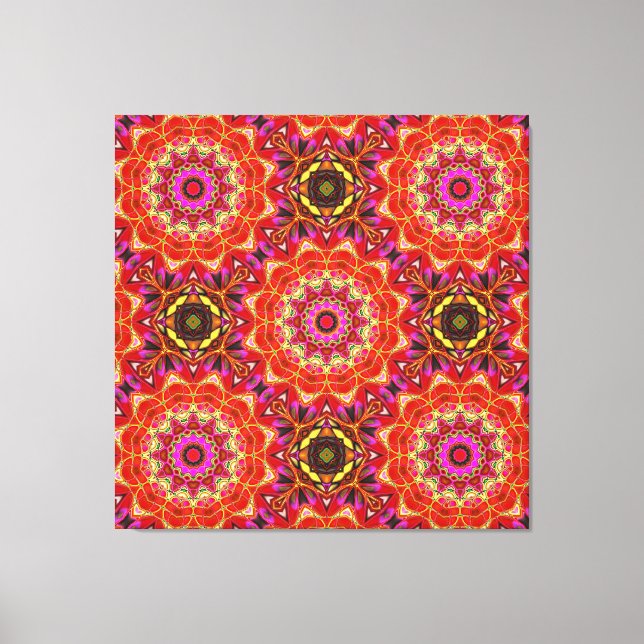 Röda MANDALA  Canvastryck (Framsida)