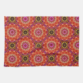 Röda MANDALA Kökshandduk