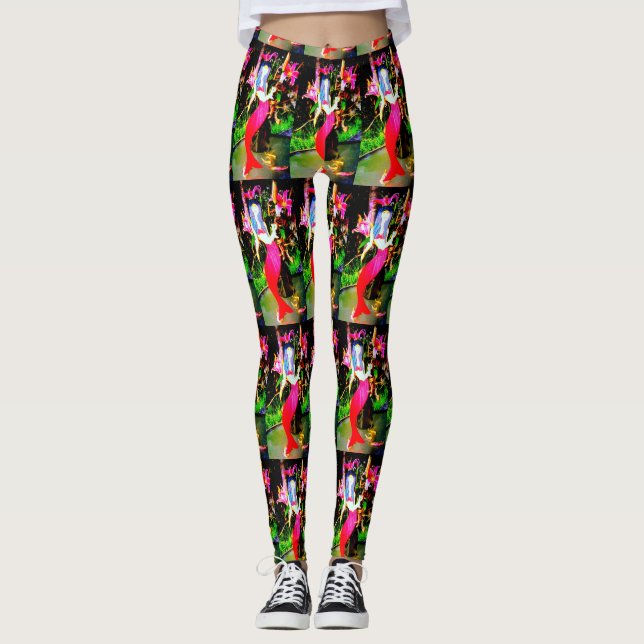 röda martini-sjöjungfruar leggings (Framsida)