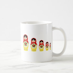 Röda Matryoschka dockor Kaffemugg