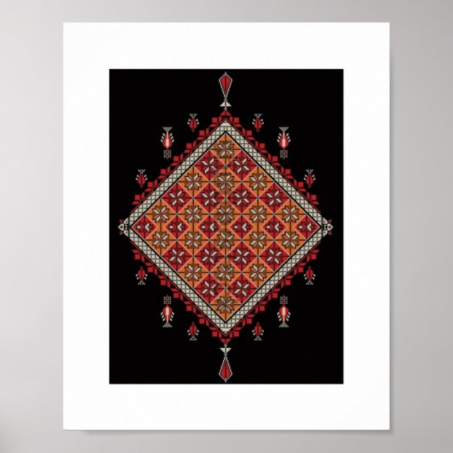 Röda Matta i Mönster i Turkiet Poster (Framsidan)