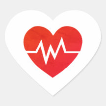 Röda medicinska EKG-hjärtestickers