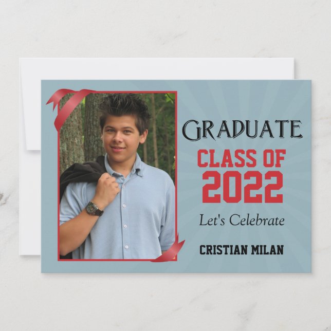 Röda menyfliksklass för inbjudan till Studenten (Framsida)