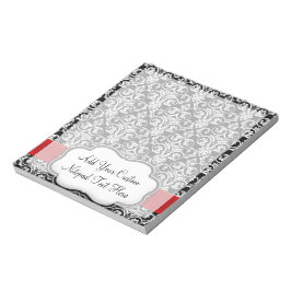 Röda menyfliksområdet Svartvitt Anteckningsblock