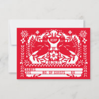 Röda mexikanska fantailduvor Papel Picado 