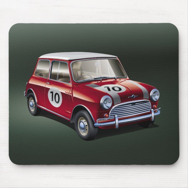 Röda MiniCooper S1 Musmatta (Framsidan)