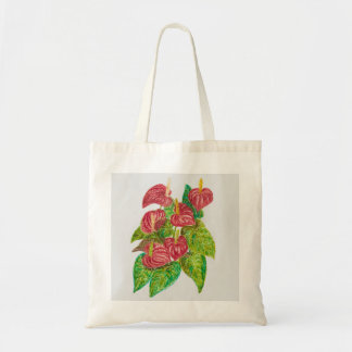 Röda mjältblommor tygkasse