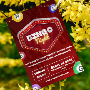Röda moderna Bingo natt inbjudningar