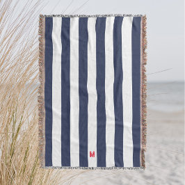 Röda Monogram för marinens Cabana Rand & Personlig Filt