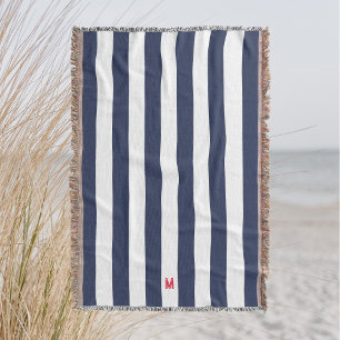 Röda Monogram för marinens Cabana Rand & Personlig Filt