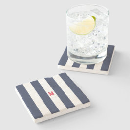 Röda Monogram för marinens Cabana Rand & Personlig Stenunderlägg