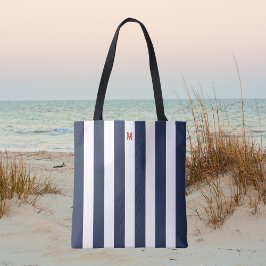 Röda Monogram för marinens Cabana Rand & Personlig Tygkasse