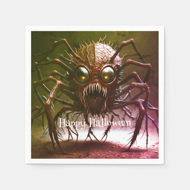 Röda monster Halloween servetter (Framsidan)