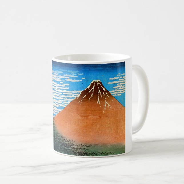 Röda Mount Fuji, Hokusai, Ukiyo-e Kaffemugg (Framsida höger)
