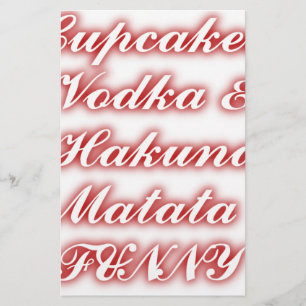 Röda Muffinsar Vodka Hakuna Matata FUNNY. Brevpapper