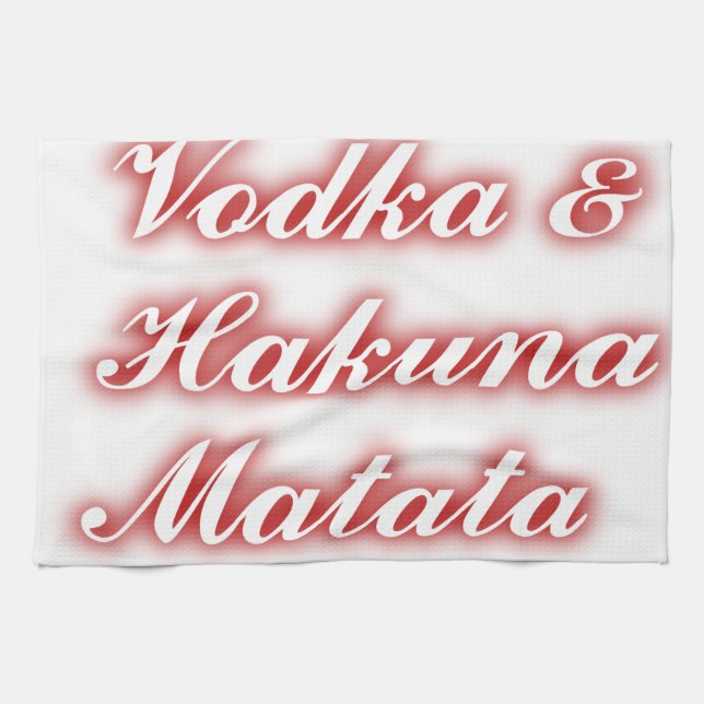 Röda Muffinsar Vodka Hakuna Matata FUNNY. Kökshandduk (Horisontell)