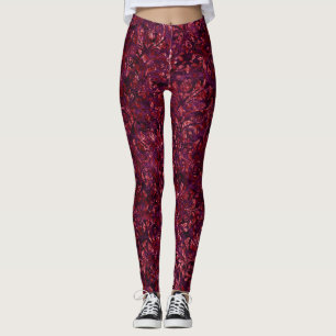 Röda multikrossade sammetsborrar leggings