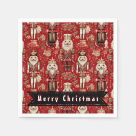 Röda muskler mönster God jul Pappersservett