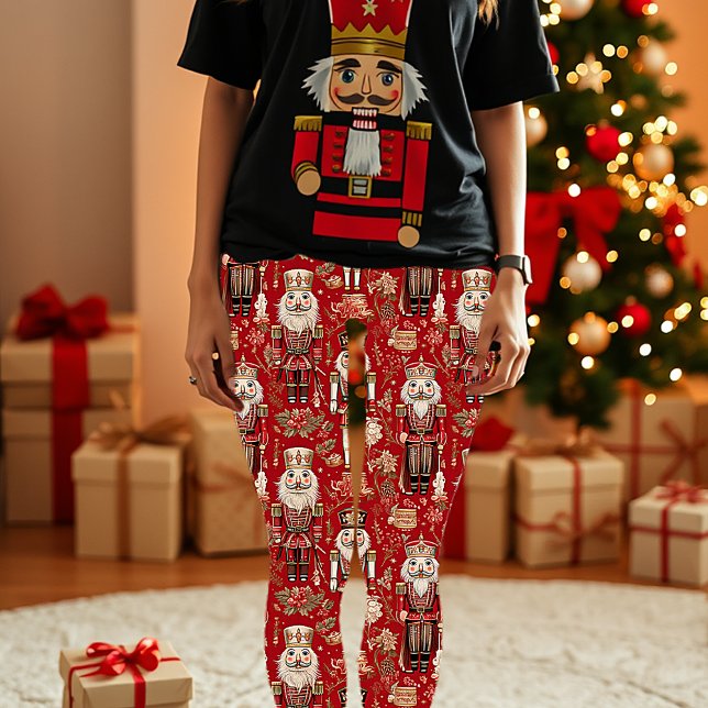 Röda muskler mönster jul leggings (Skapare uppladdad)