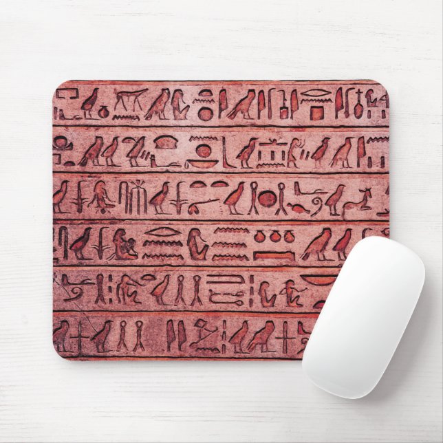 Röda musslor i den antika egyptiska Hieroglyfer Musmatta (Med mus)