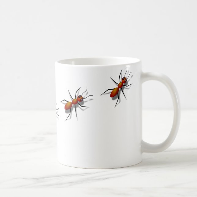 Röda myror kryper på din kaffemugg (Höger)