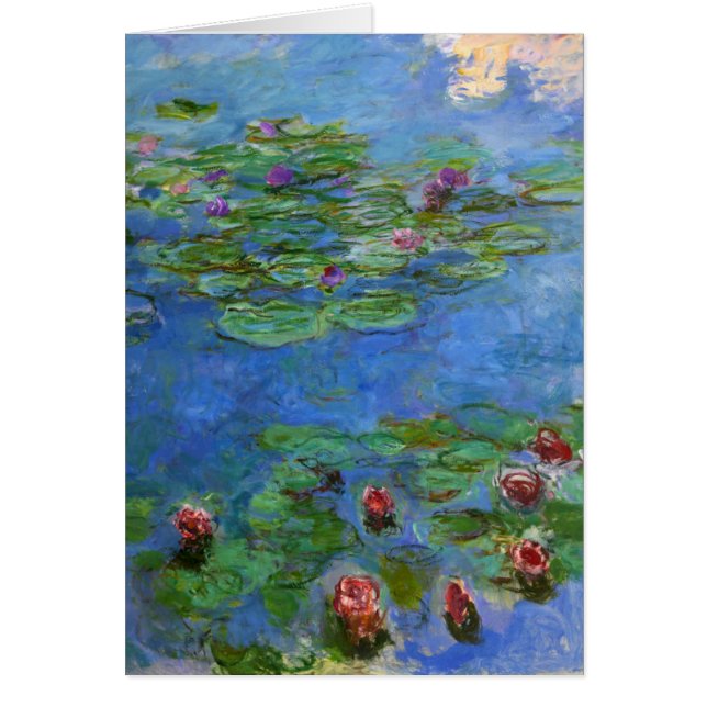 Röda näckrosor, Claude Monet Hälsningskort (Framsidan)