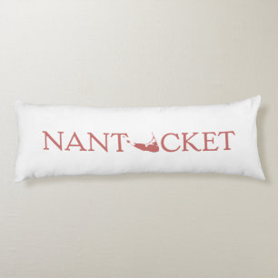 Röda Nantucket en-fodrar logotypreversiblen Kroppskudde