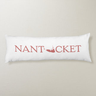 Röda Nantucket en-fodrar logotypreversiblen Kroppskudde