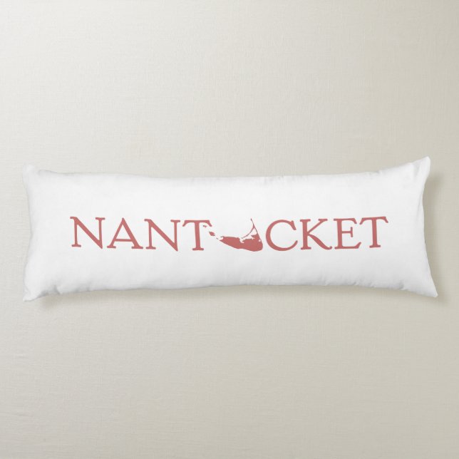 Röda Nantucket en-fodrar logotypreversiblen Kroppskudde (Baksidan)