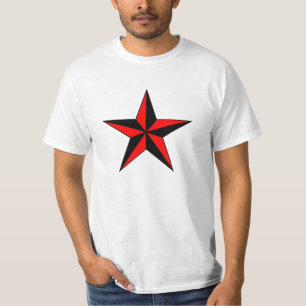 Röda nautiska stjärnaanpassningsbarskjortor t shirt