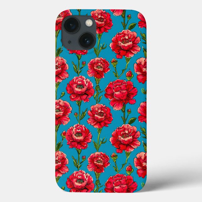 Röda nejlikor blommig design naturinspirerad (Baksida)