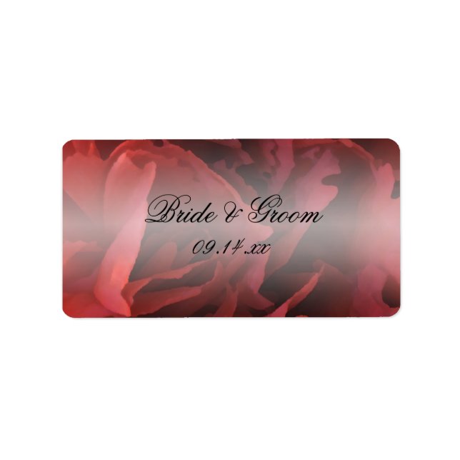 Röda nejlikor Blommigt Bröllopor-Märkre Adressetikett (Framsidan)