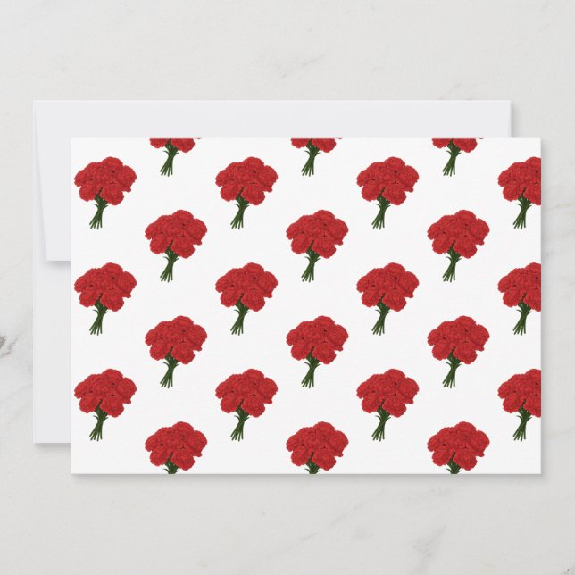 Röda nejlikor - Elegant Romantic Art Inbjudningar (Framsida)