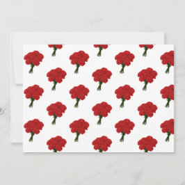 Röda nejlikor - Elegant Romantic Art Inbjudningar