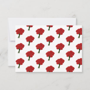 Röda nejlikor - Elegant Romantic Art Tack Kort