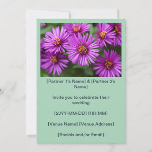 Röda New England Asters Bröllop Inbjudningar